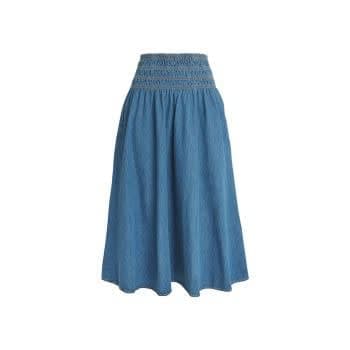 Blue smocked waist skirt for ladies - Image 1